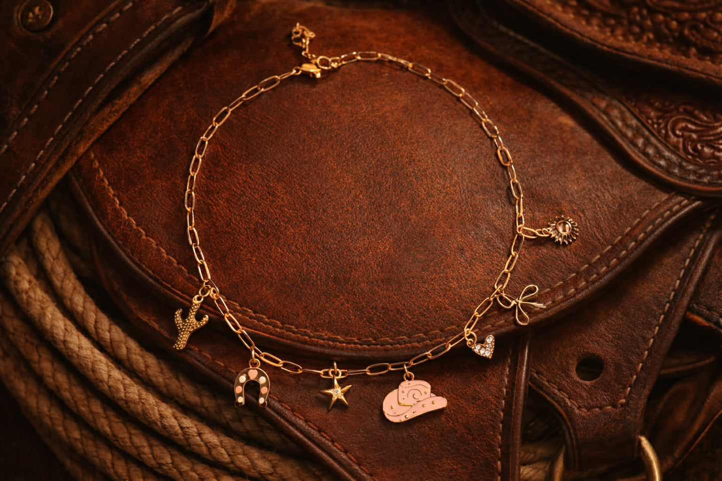 Pink Hat Charm Necklace
