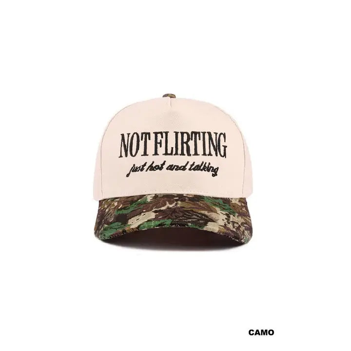 Not Flirting Two Tone Camo Canvas Cotton Cap