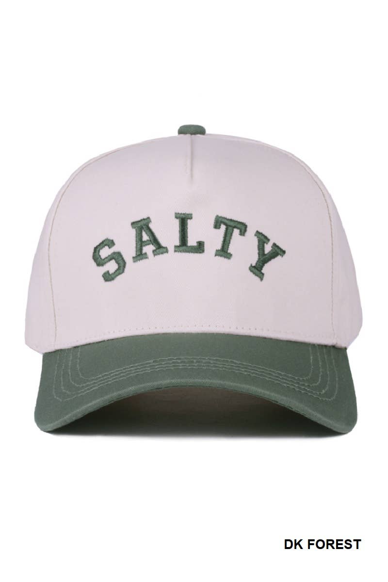 Salty Two Tone Canvas Cotton Cap: DK FOREST- OS