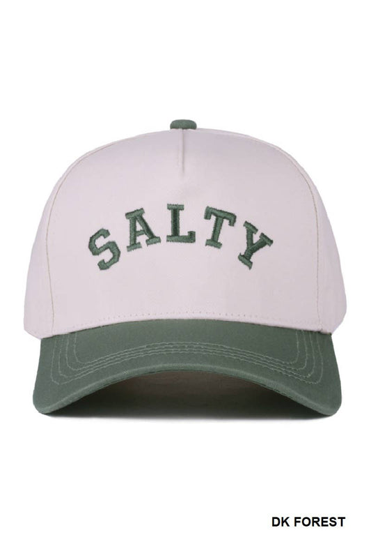 Salty Two Tone Canvas Cotton Cap: DK FOREST- OS