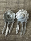 Vintage Concho/feather earrings