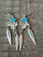 Vintage Saddle/Feather Earrings