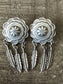 Vintage Concho/feather earrings