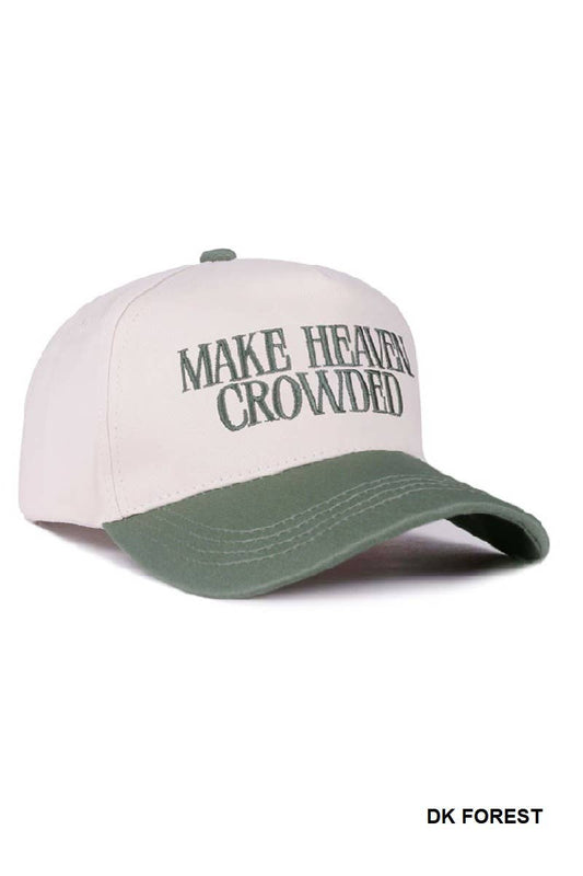 Make Heaven Crowded Two Tone Canvas Cotton Cap DK FOREST OS