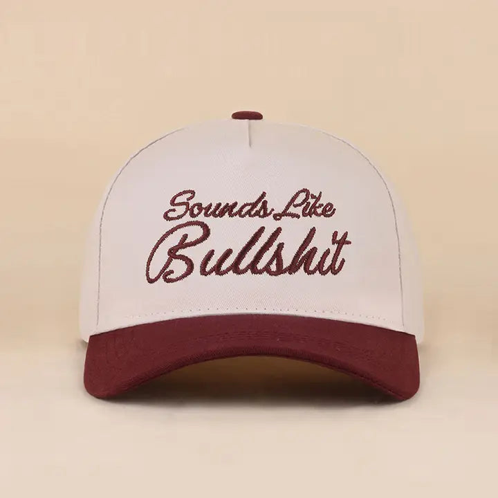Sounds Like Bullshit Maroon Two Tone Canvas Cotton Cap