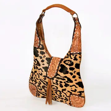 Sage Leopard Hobo Bag