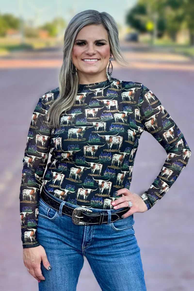 Somewhere In Texas Mesh Top