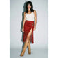 Milly Long Fringe Rust Skirt