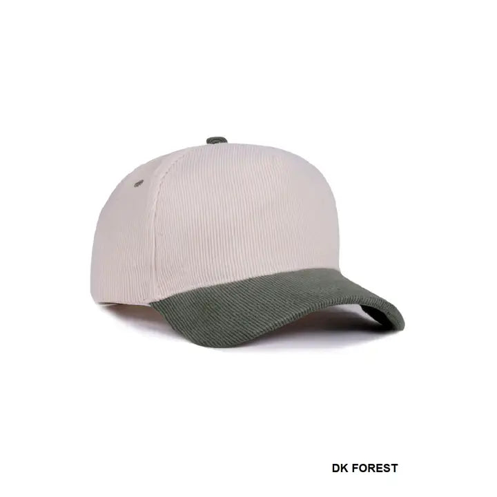 Plain Forest Two Tone Corduroy Cap