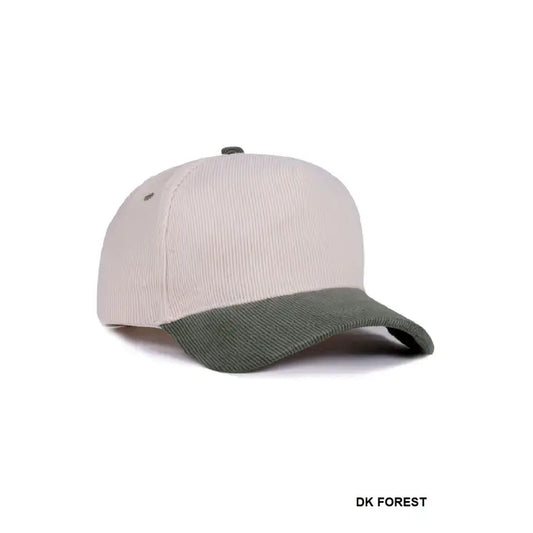 Plain Forest Two Tone Corduroy Cap