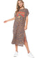 Western Cowboy Leopard Frame Graphic Leopard Maxi Dress: CHARCOAL