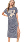 Buck 'Em Cowboy Vintage Graphic Leopard Maxi Dress: CHARCOAL