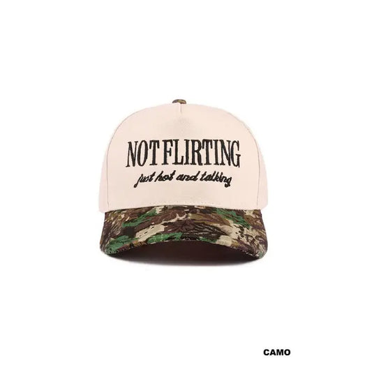 Not Flirting Two Tone Camo Canvas Cotton Cap