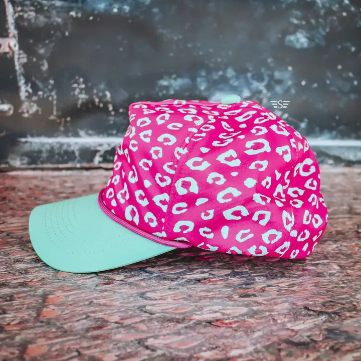 Pink Leopard Ponytail Cap